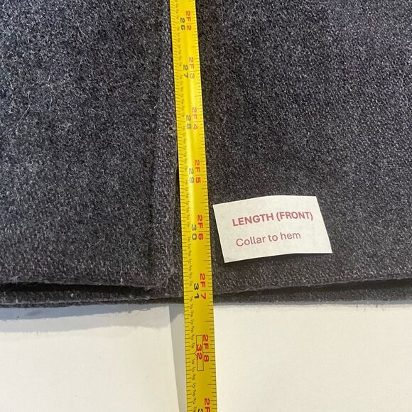 Mario De Pinto MDP Vintage Dark Gray Wool Blend Double Breasted Pea Coat Size L - Picture 13 of 16